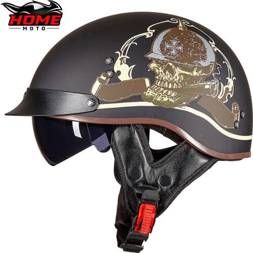 Retro Vintage Open Face Casco Moto Unisex Motorcycle Helmet Motorbike Scooter Biker Racing Riding Helmet With DOT Certification