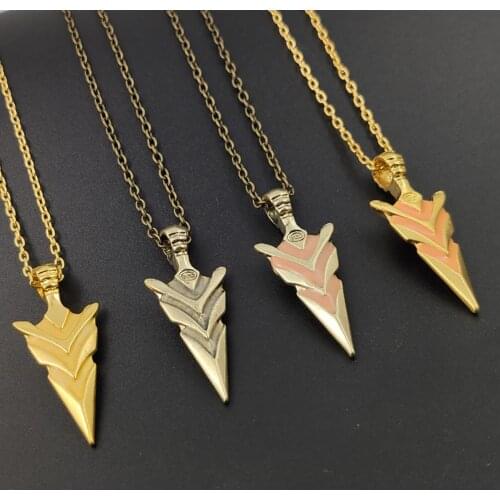 Knight Spear Necklace Hip Hop Punk Long Necklace Luminous Glowing Arrow Pendant Necklace for Women Men Halloween Gift