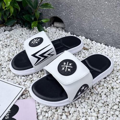 2021 trend slides for men Summer Flip Flops Slippers Men Outdoor Beach Shoes Classic Mens Sandals Summer Soft Sandals white
