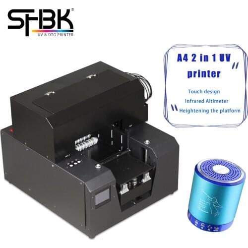 LED flatbed UV printer A3 size multifunctional high resolution for T-shirt/photo/cylindrical speaker printing