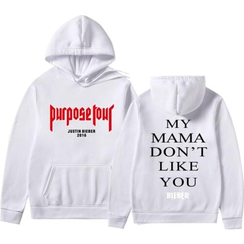 Purpose Tour hoodies Men Women Casual Hip Hop Skateboard Justin Bieber Mens Hoodies Sweatshirt Streetwear My Mama Don't Like You