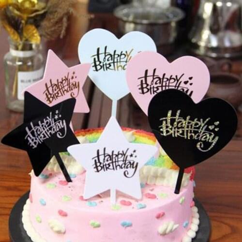 1Pc HAPPY BIRTHDAY Acrylic Cake Topper Dessert Baking Party Decoration