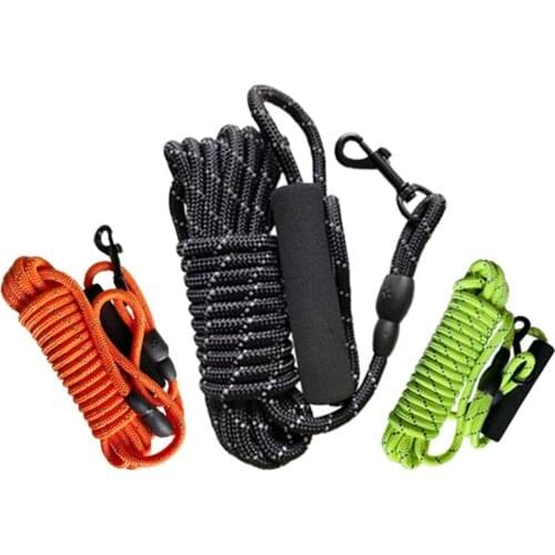 Extended dog traction rope 2021 new pet products luminous nylon floating traction belt training belt rescue rope safety rope