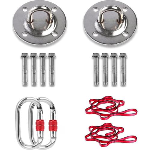 1 Set Yoga Hammock Suspension Fixed Device Yoga Parts (2*Ceiling Mount Buckle+2*Extend Belt+2*D Shape Carabiner Buckle)