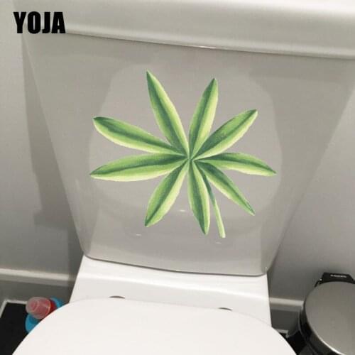 YOJA 23.7*19.8CM Cartoon Hand Drawn Beautiful Leaves Home Wall Decor Decal Toilet Sticker T1-0997