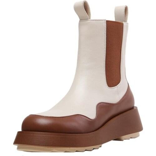 Womens Boots Shoes For Women 2021 Womens Autumn Boots Ankle Platform Boots Luxury Shoes Leather Ladies Footwear Size 34-39