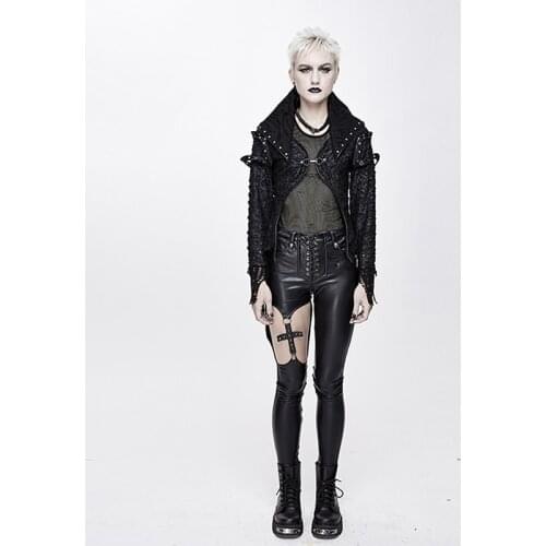 Devil Fashion Punk Gothic Cape Poncho Women Black Turn Down Collar Cloak Coat Women Special