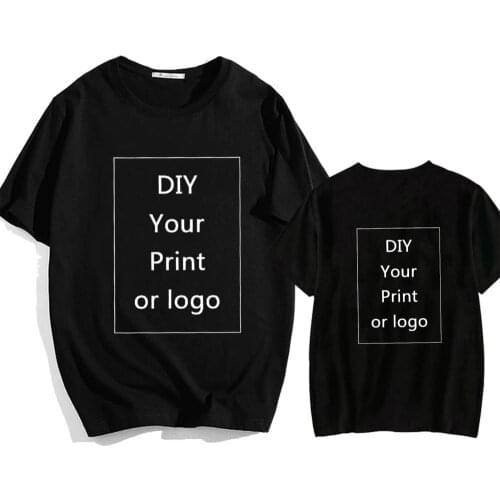 100% Cotton Customized Print T Shirt Women/men DIY Your Like Photo or Logo White Tees Shirts T-Shirt Fashion Mens Custom Tshirt
