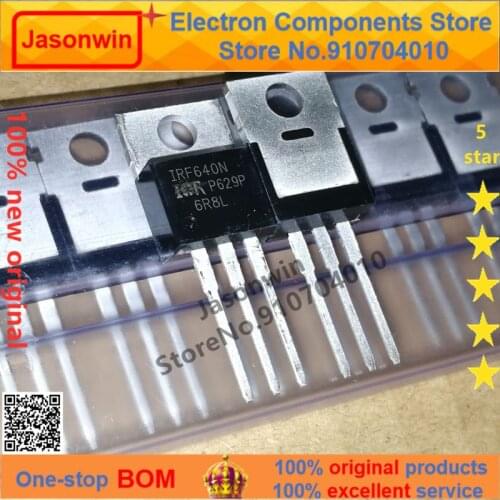 100% nuevo 50 unids/lote original MOSFET IRF640NPBF 200V18A IRF640N IRF640 TO-220 Transistor