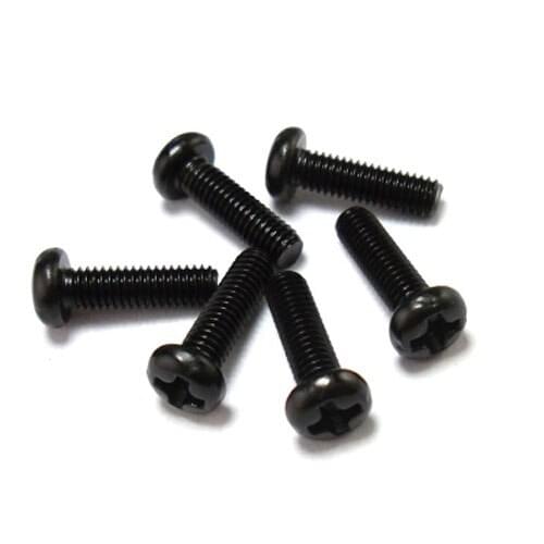 20pcs M3.5 Pan head Cross slot Machine bolt Round heads 304 Phillips screw stainless steel Electrophoresis black 6mm-20mm Length