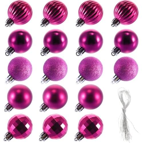 34pcs 4cm Christmas Ball Ornaments Christmas Tree Decoration Balls Anti-Fall Exquisite Christmas Baubles Balls For Indoor