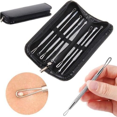 8Pcs Blackhead Pimple Comedone Acne Extractor Remover Skin Clean Tools Kit