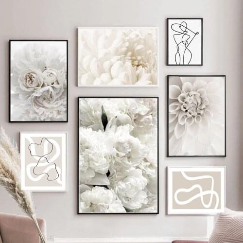 Abstract Line Drawing Canvas Poster Nordic Wall Painting Art Print Flower Botanical Simplicity Decorative Picture Home Decor