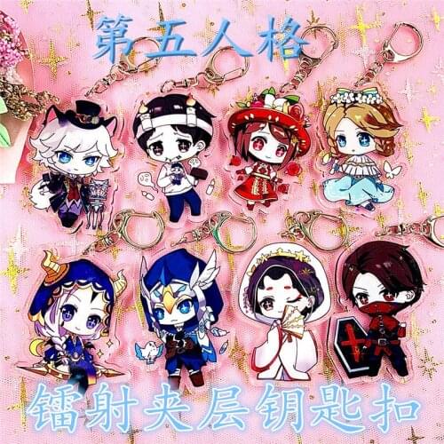 Anime Identity V lucky dog Acrylic keychain funny novelty men women cartoon pendant keyring kids gifts