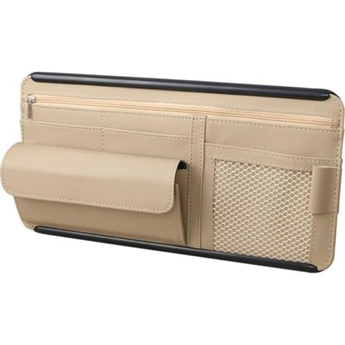 Car Sun Visor Point Pocket Organizer Pouch Bag Card Glasses Storage Holder Car-styling IC Card Holder Sunshade Bag Multifunction
