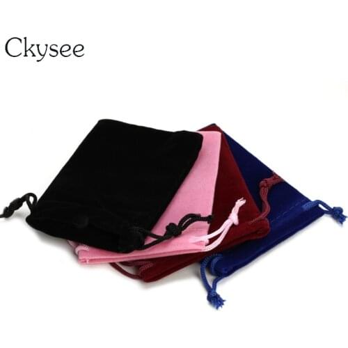 Ckysee Wholesale 10pcs/Lot Drawstring Velvet Organza Bags Pouch 7*9mm fit Christmas Jewelry Gifts Packing Storage