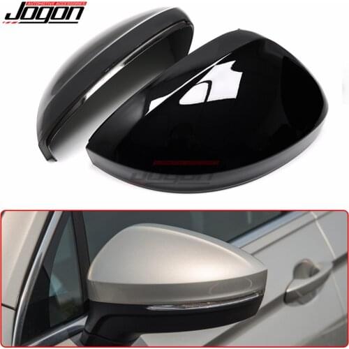 For Volkswagen VW Tiguan MK2 II R 5N 2017 - 2020 Gloss Black Side Wing Rear View Mirror Cover Case Shell Caps Replacement