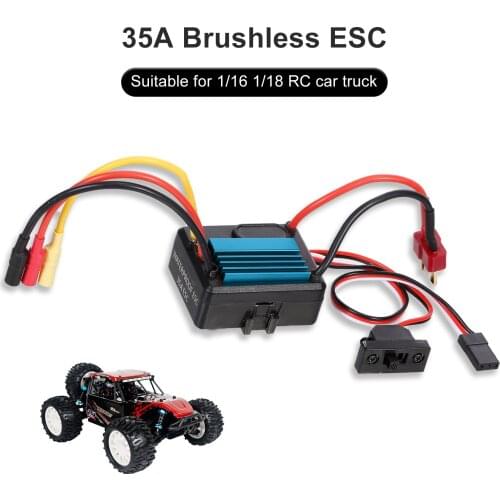 GOOLRC 35A Brushless ESC Electric Speed Controller with Programming Card for 1/16 1/18 RC Car Truck