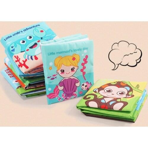 Interactive Toy Montessori Soft Polyester Cloth Book Stimulation Reading Book Early Learning Gift for Baby Teaching Book