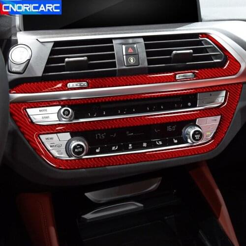 Carbon Fiber Center Console Air Conditioner CD Decoration Frame Stickers Trim For BMW G01 G02 G30 G38 X3 X4 5 Series 2018-2020