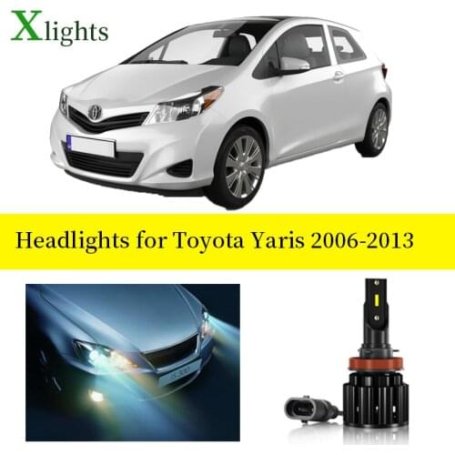 Car Bulb Lamp For Toyota Yaris 2006 2007 2008 2009 2010 2011 2012 2013 LED Headlight Low High Beam 6000k Auto Lights Accessories