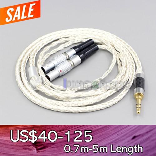LN007232 16 Core OCC Silver Plated Earphone Cable For Focal Utopia Fidelity Circumaural Headphone