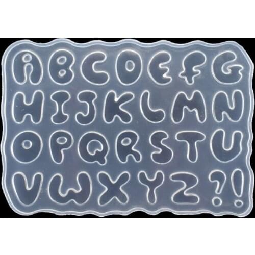 Cartoon Letters Epoxy Resin Casting Mold Alphabet Keychain Pendant Alphabet UV Resin Silicone Mold Jewelry Making Tools