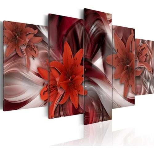 Kufwkey Multi-pictures flower,5 pcs Diamond painting cross stitch DIY Square/round,Mosaic,Diamond Embroidery full display