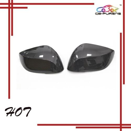 OEM/OX Horn Shape Carbon Fiber Mirror Cover Body Side Rear View Mirror Caps For-Infiniti Q50 Q50S Q70 2014-On Q60 QX30 2016-On
