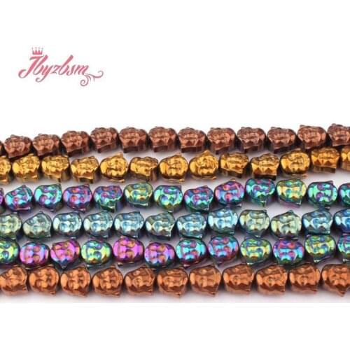 8mm Natural Buddha Hematite Loose Spacer Stone Beads For DIY Necklace Bracelets Earring Jewelry Making Strand 15" Free Shipping