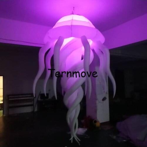 Hanging led light decoration inflatable jellyfish balloon colorful air jellyfish led inflatable jellyfish, color changing