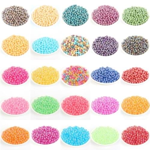 50-500Pcs 4-12mm 15 Colors Transparent Round Pearl Beads For Jewelry Making Loose Spacer Beads Bracelet Necklace Charm Finding