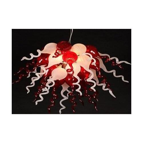 Christmas Decoration Forsted White and Red LED Lights Murano Glass Chandelier Light Fixture
