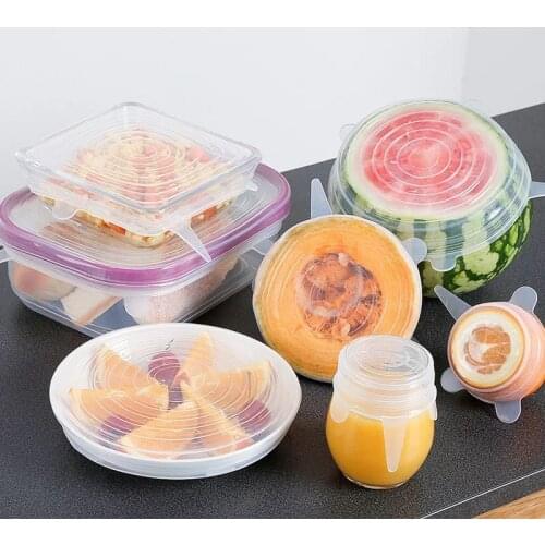 Food Silicone Cover Universal Silicone Lids for Cookware Bowl Pot Reusable Stretch Lids Kitchen Accessories Bowl Cover