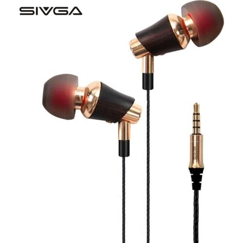 SIVGA M005 Rose Wooden Bass Sound HIFI stereo monitor Music in-Ear Earphone Earbuds Earpiece with Microphone