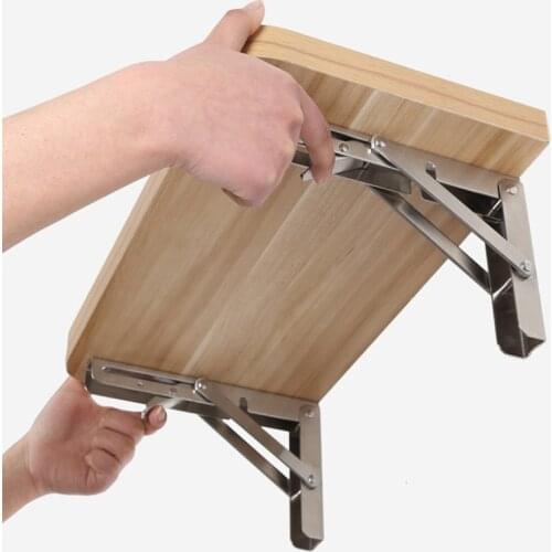 2Pcs 8-14 Inch Folding Angle Bracket Adjustable Wall Mounted Durable Bearing Shelf Bracket DIY Home Table Bench Hardware WF