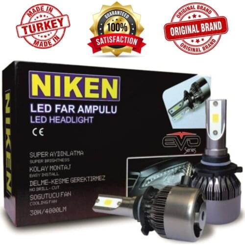 NIKEN LED Car Headlight From Turkey Super Bright COB 8000LM 6500K 9005 9006 H3 H1 H8 H7 H4 H11 H9 9012 Canbus