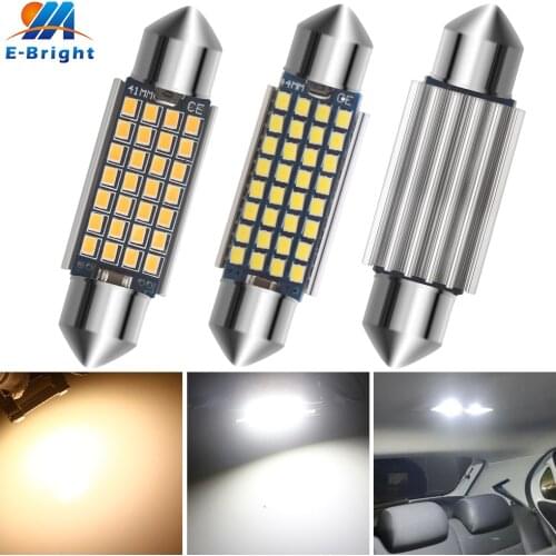 100pcs Canbus 44mm 41mm 12V 24V C5W 2016 LED 28 SMD 32SMD Car LED Festoon Light Courtesy Step Reading Clearance Dome Bulb 6500K
