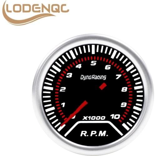 Lodenqc 2" 52mm Car meter Rpm Tachometer Smoke Lens 0-10000 Gauge Super Bright Led lighting