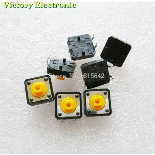 10PCS/Lot Tactile Push Button Switch Momentary Tact 12*12*7.3mm DIP Through-Hole 4pin New Wholesale