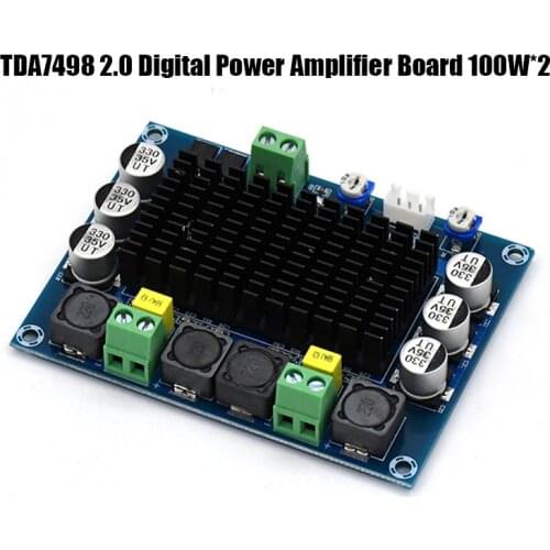 TDA7498 2.0 Digital Power Amplifier Board 100W*2 Dual channel Stereo Audio class d amplifier for speaker DC12-32V