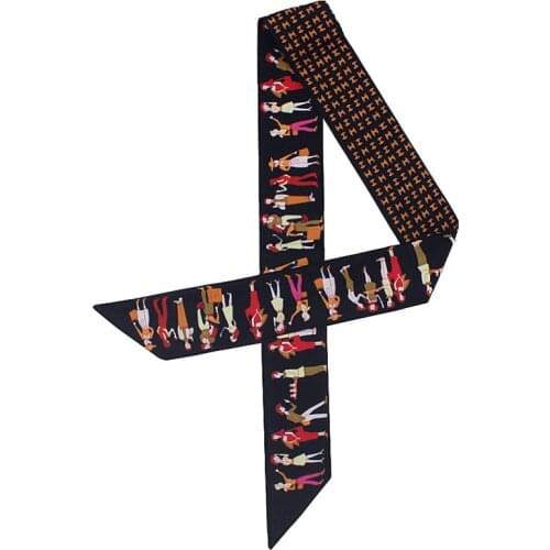 Unique Design Wristband Narrow Scarf Neckerchief Hairband Bag Wraps Ribbon Belt Scarves Wholesale Handbags Bag Handle Hair Wrist
