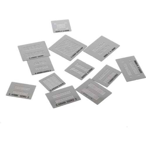 13pcs Universal Stencil Template BGA Reballing Holder Jig For DDR1 DDR2 DDR3
