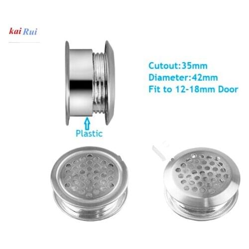 10Pcs/Lot Stainless Steel Cutout 35mm Air Vent Louver Soffit Vent Kitchen Bathroom Shoe Closet Cabinet Double Side Couple