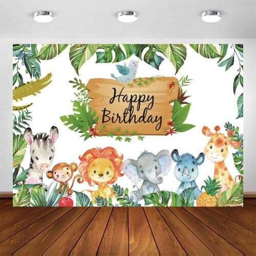 Backdrops Wild Animals Tropical Jungles Newborn Baby Shower Birthday Party Background Customized Vinyl Photography Photo Studio
