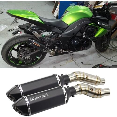 Motorcycle Exhaust System aK Escape moto Slip on For Kawasaki Z1000 2010-2021 Z1000SX Exhaust Muffler Scooter DB killer mid pipe