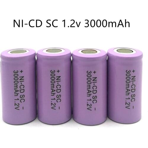Brand New 15Pcs/Lot SC NI-Cd Rechargeable Battery 1.2V 3000mAh,Purple,No Tab, For LED Power Tools