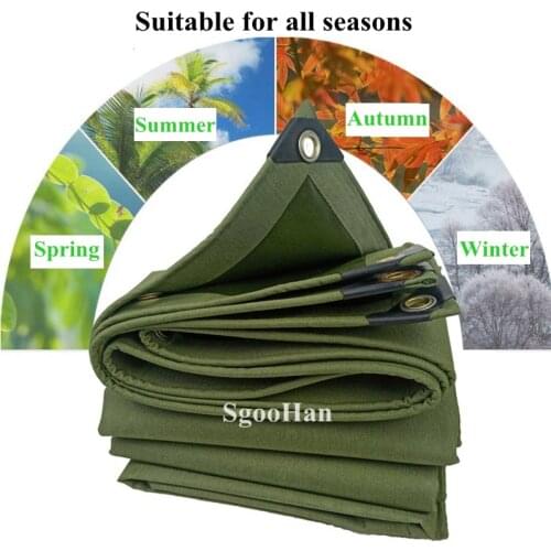 Green PVC Coated Banner Canvas Tarpaulin Truck Rainproof Cloth Outdoor Awning Sun Shade Sail Pet House Waterproof Oxford Cloth