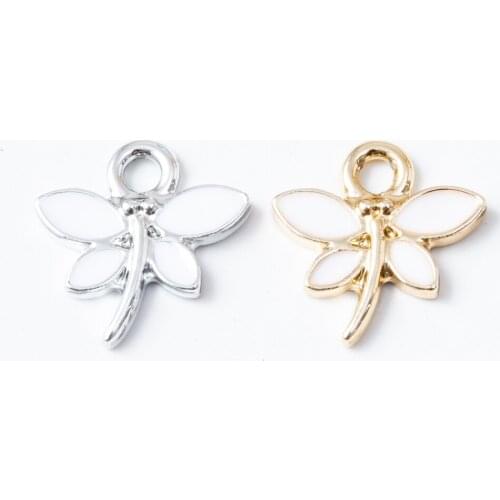 10pcs Enamel dragonfly Charm Pendant For Women Necklace Pendant Making Alloy Beads Fit Bracelet DIY Jewelry Accessory js2200