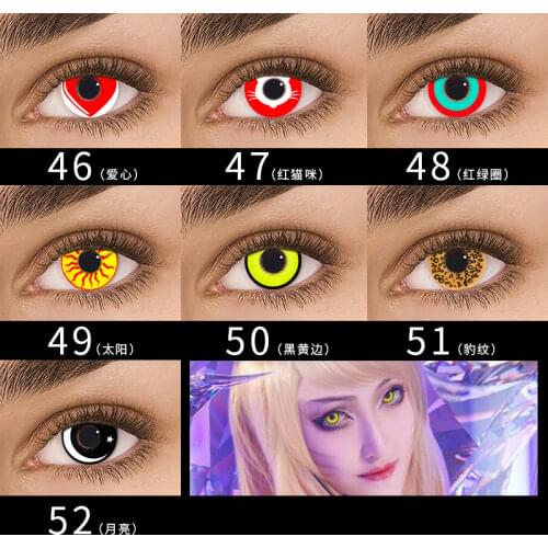 2pcs Yearly Colored Uchiha Eye Halloween Cosplay Cute Multicolor Party Gift Cartoon Girl Decoration Makeup Shiny Beauty Pupil